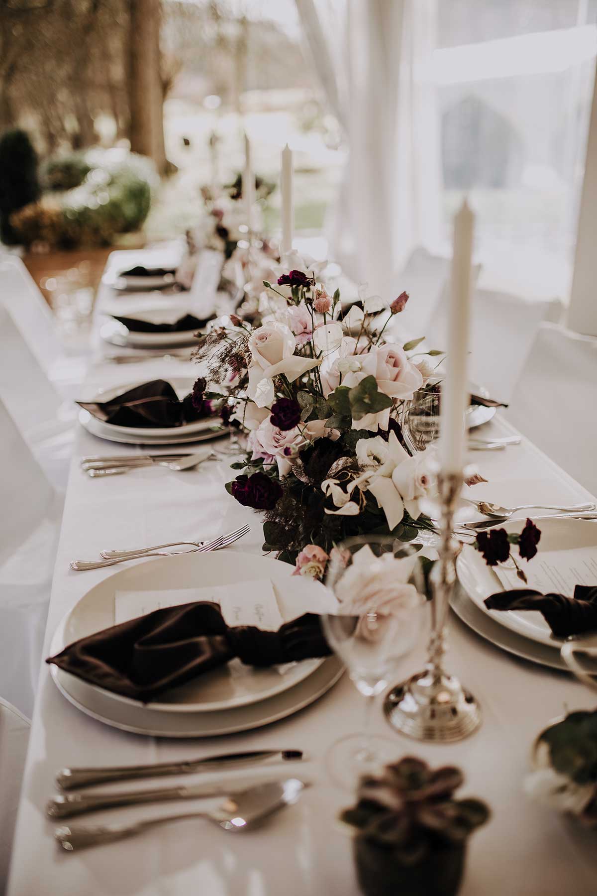 Tischdeko bei der Sukkulenten-Hochzeit