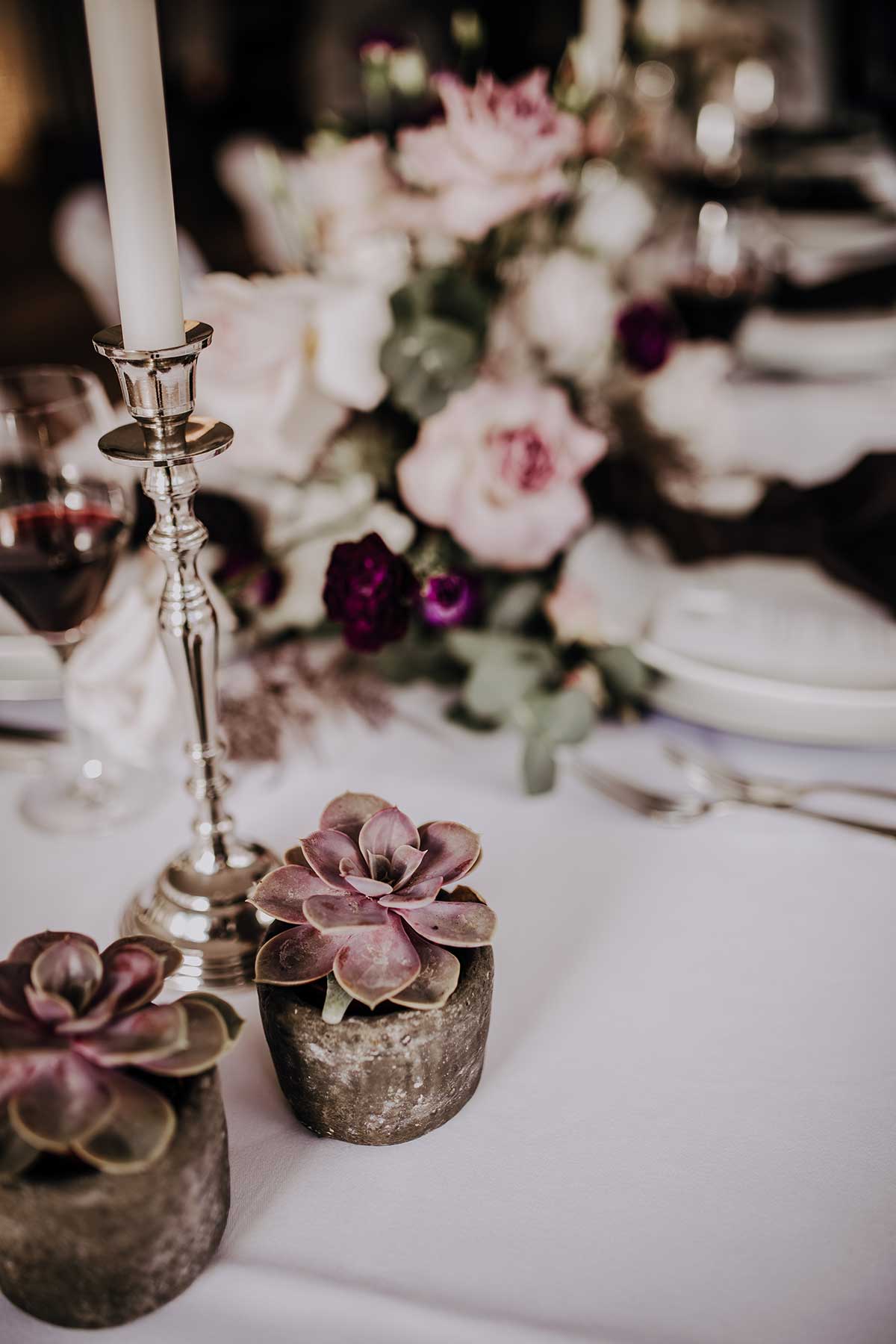 Gastgeschenk mit Sukkulenten bei der Hochzeit