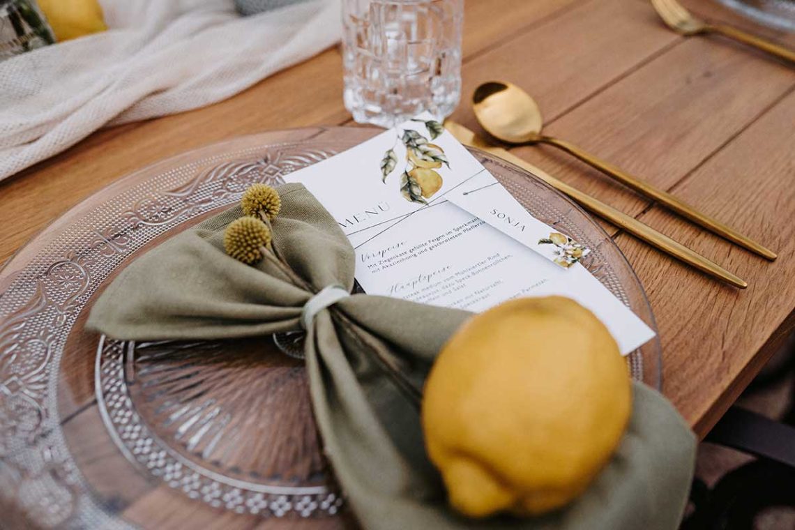 Hochzeit mit Zitronen und Oliven: Ideen für Deko &amp; mehr